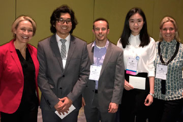 Left to right: Dr. Diane E. Clayton, Jordan M.K.I. Oshiro, Derek Martin, Xuhuiqun Zhang, Dr. Arianna Carughi 